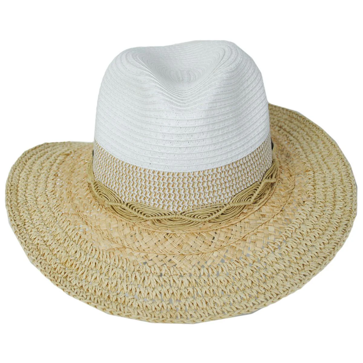Alcantara Mixed Straw Fedora Hat - Image 2