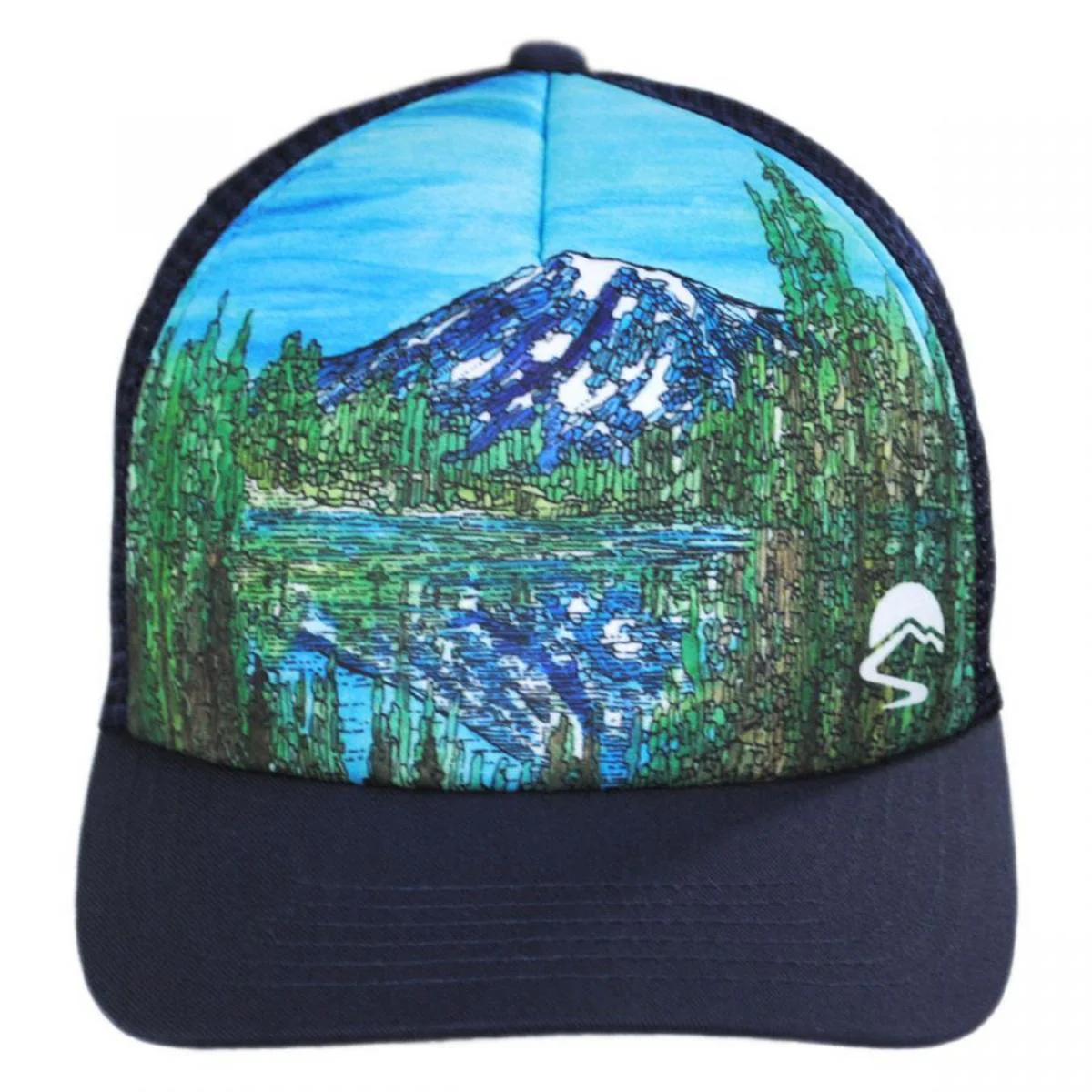 Alpine Reflection Trucker Snapback Baseball Cap - Image 2