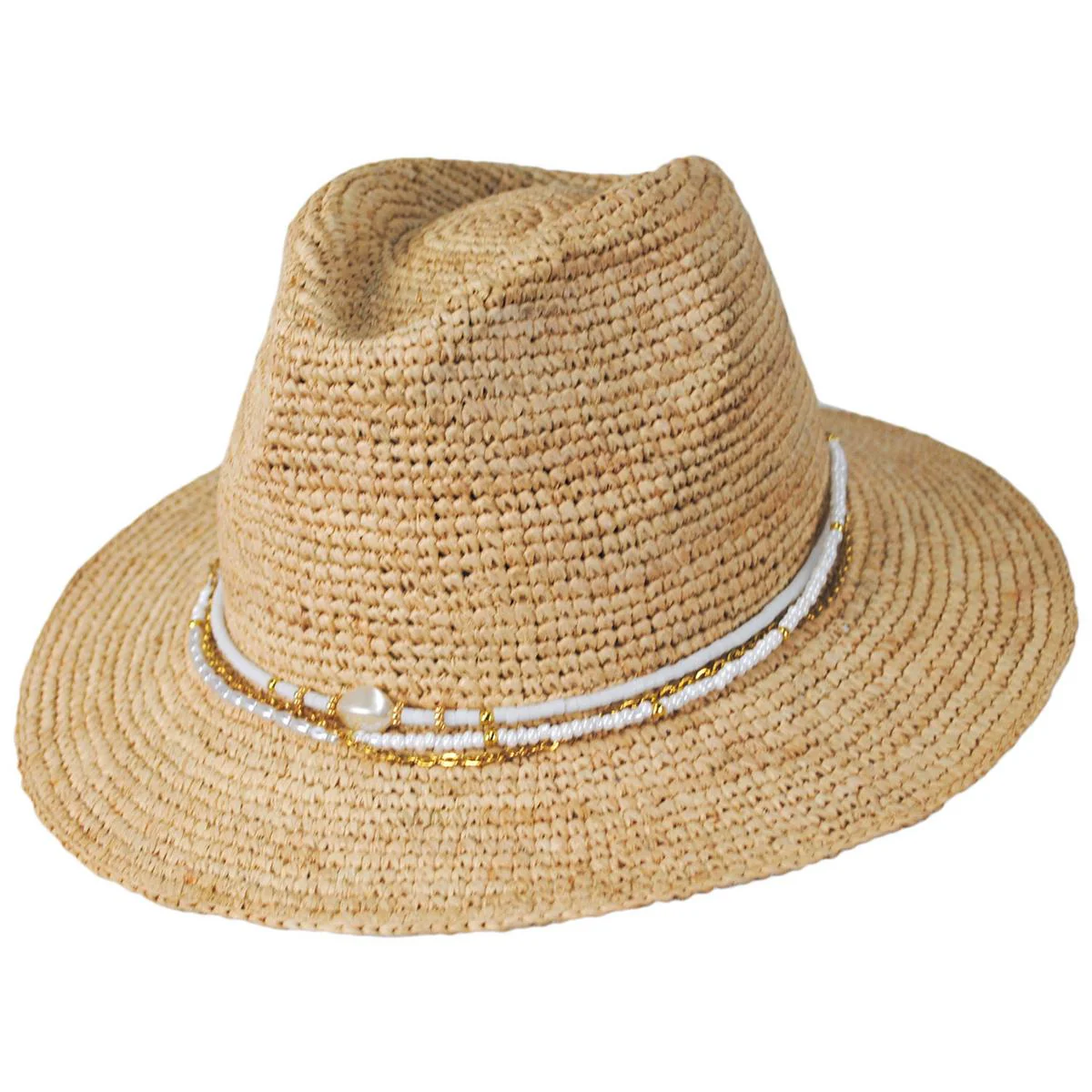 Arielle Raffia Straw Fedora Hat