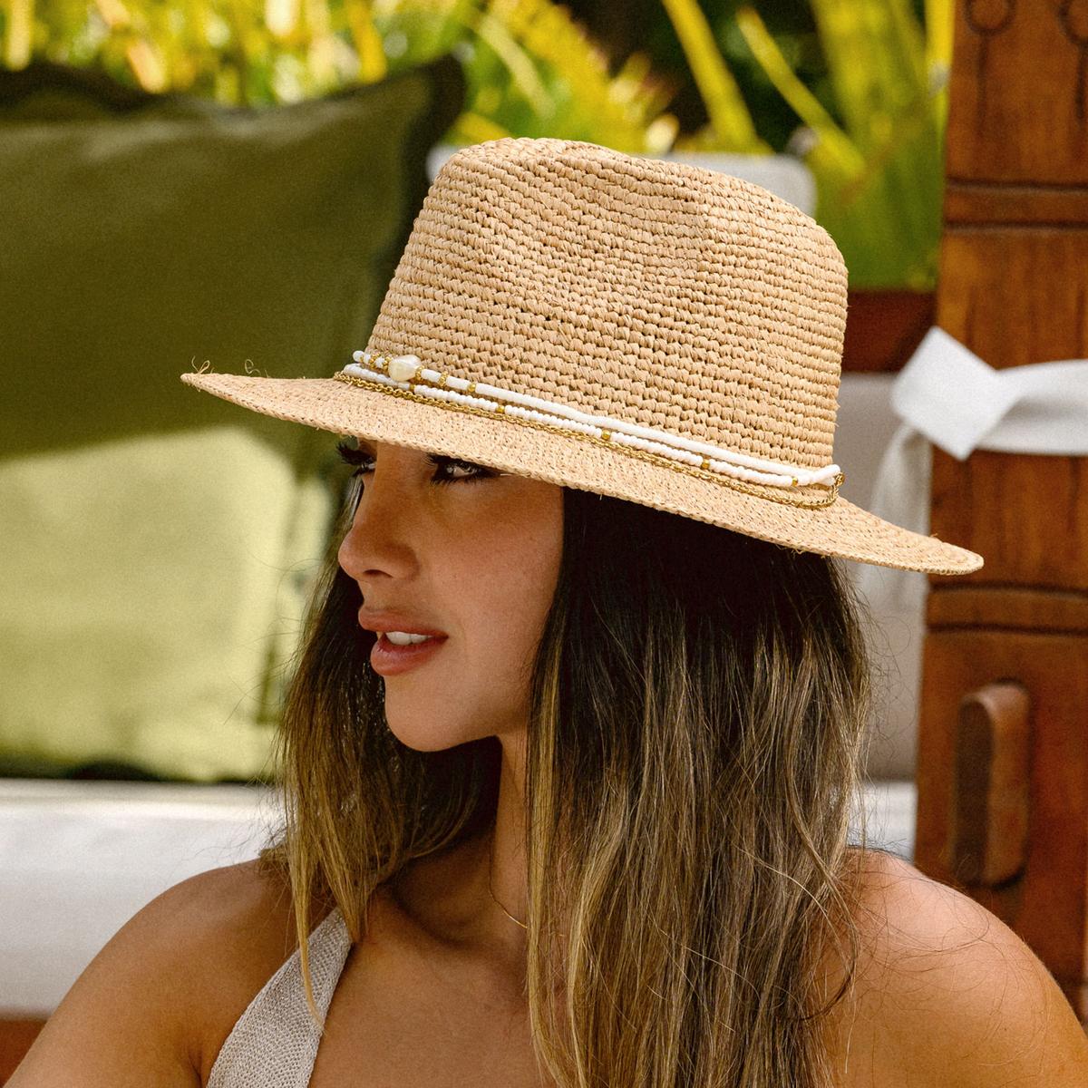 Arielle Raffia Straw Fedora Hat - Image 6