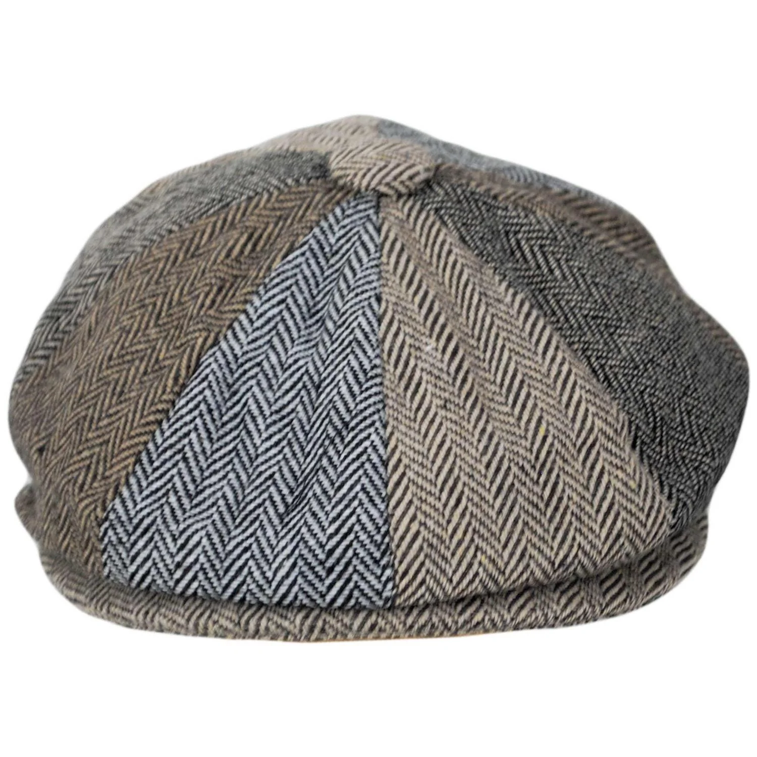Baby Herringbone Patchwork Wool Blend Newsboy Cap - Image 2