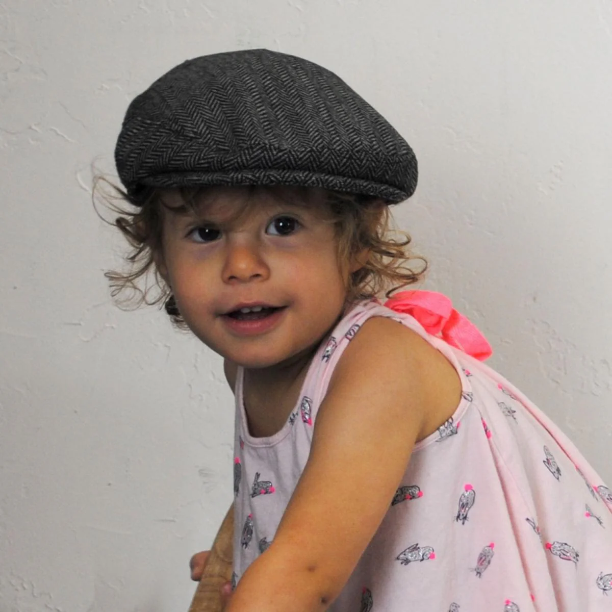 Baby Herringbone Wool Blend Ivy Cap