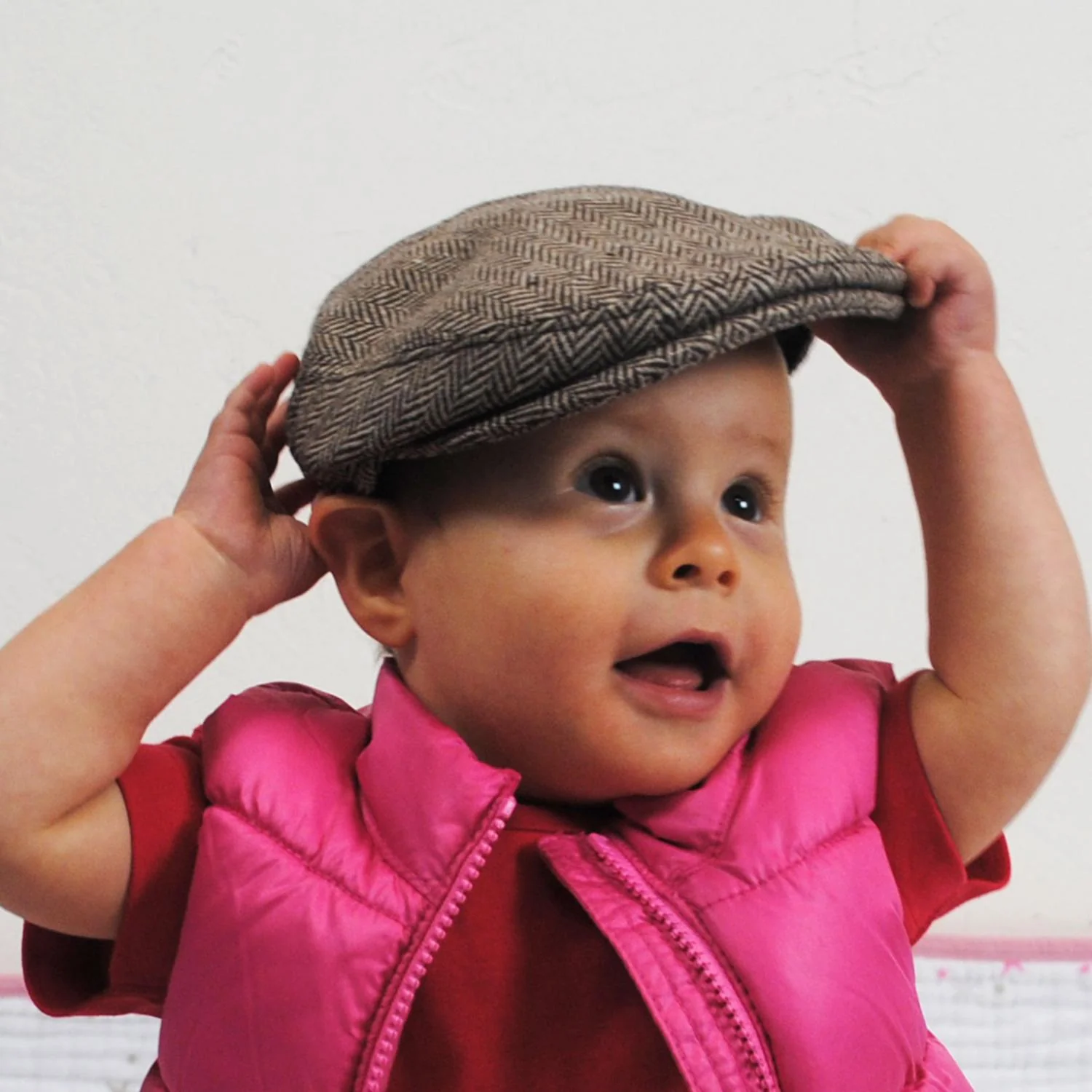 Baby Herringbone Wool Blend Ivy Cap - Image 12