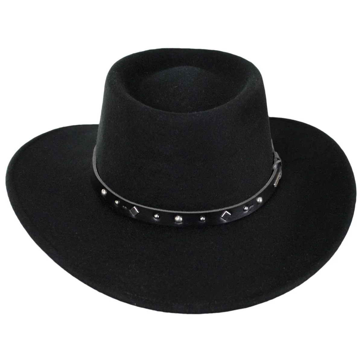 Black Hawk Crushable Wool Felt Gambler Cowboy Hat - Image 2