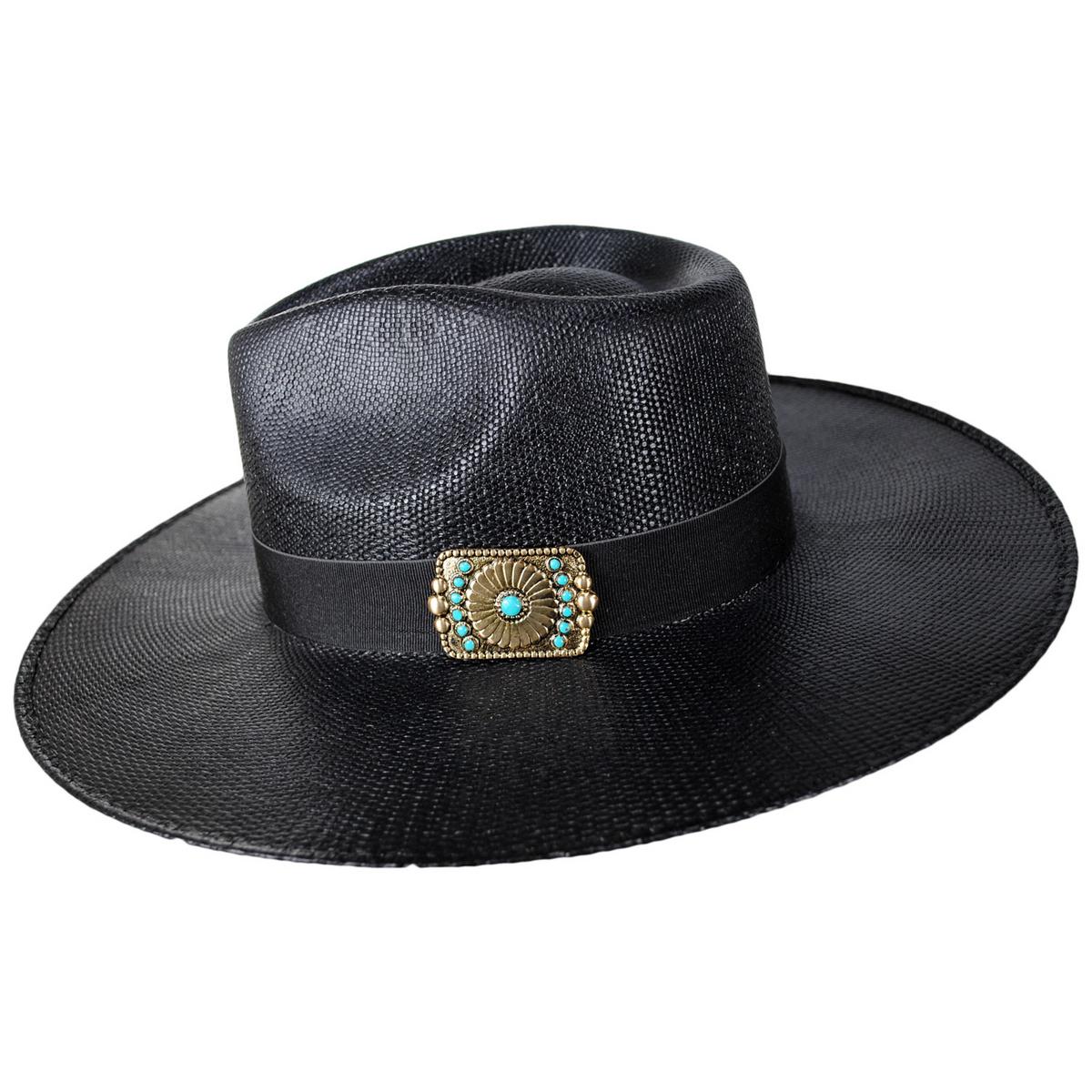 Lainey Wilson Black Opal Bangora Straw Rancher Fedora Hat - Image 3