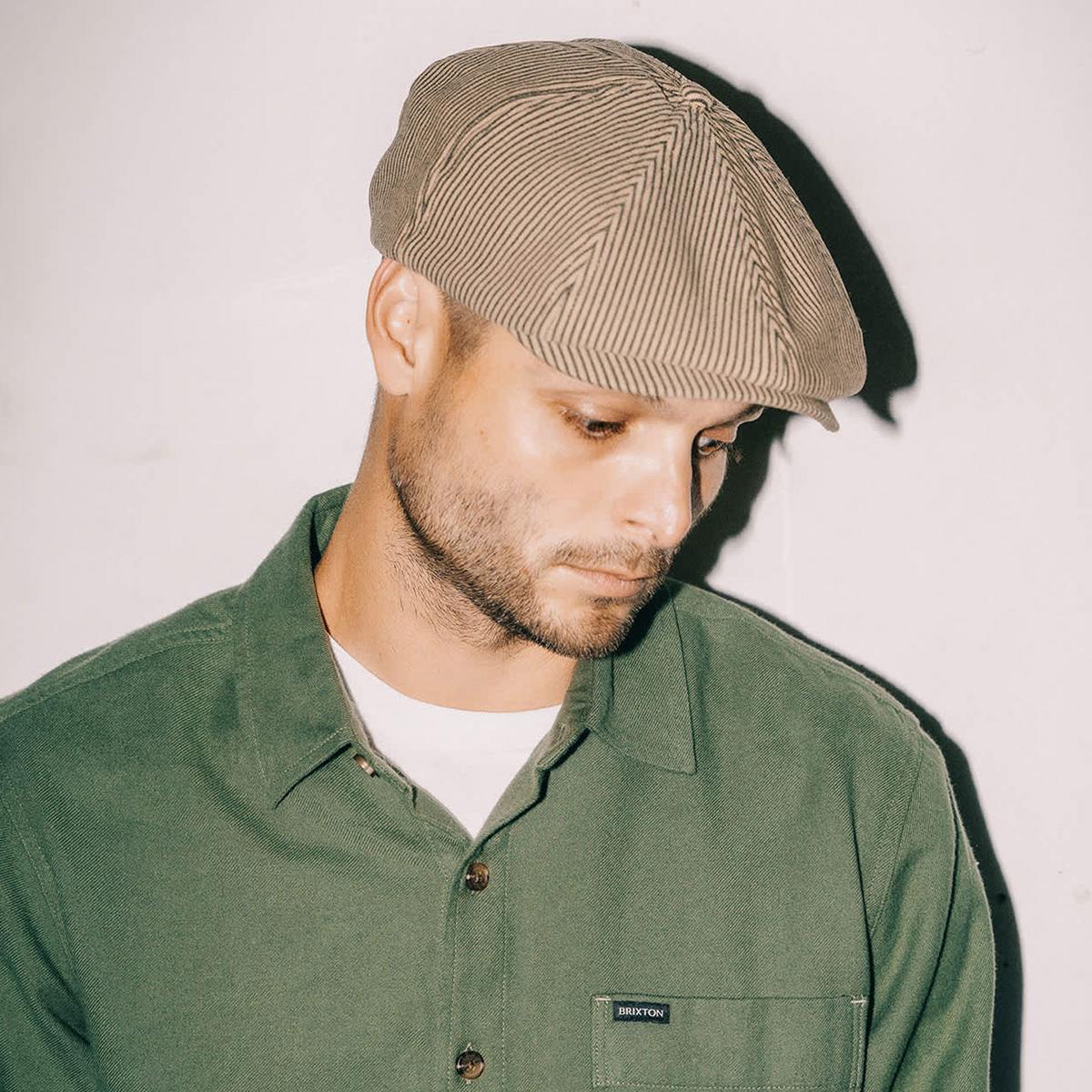 Brood Cotton Stripe Newsboy Cap - Image 7