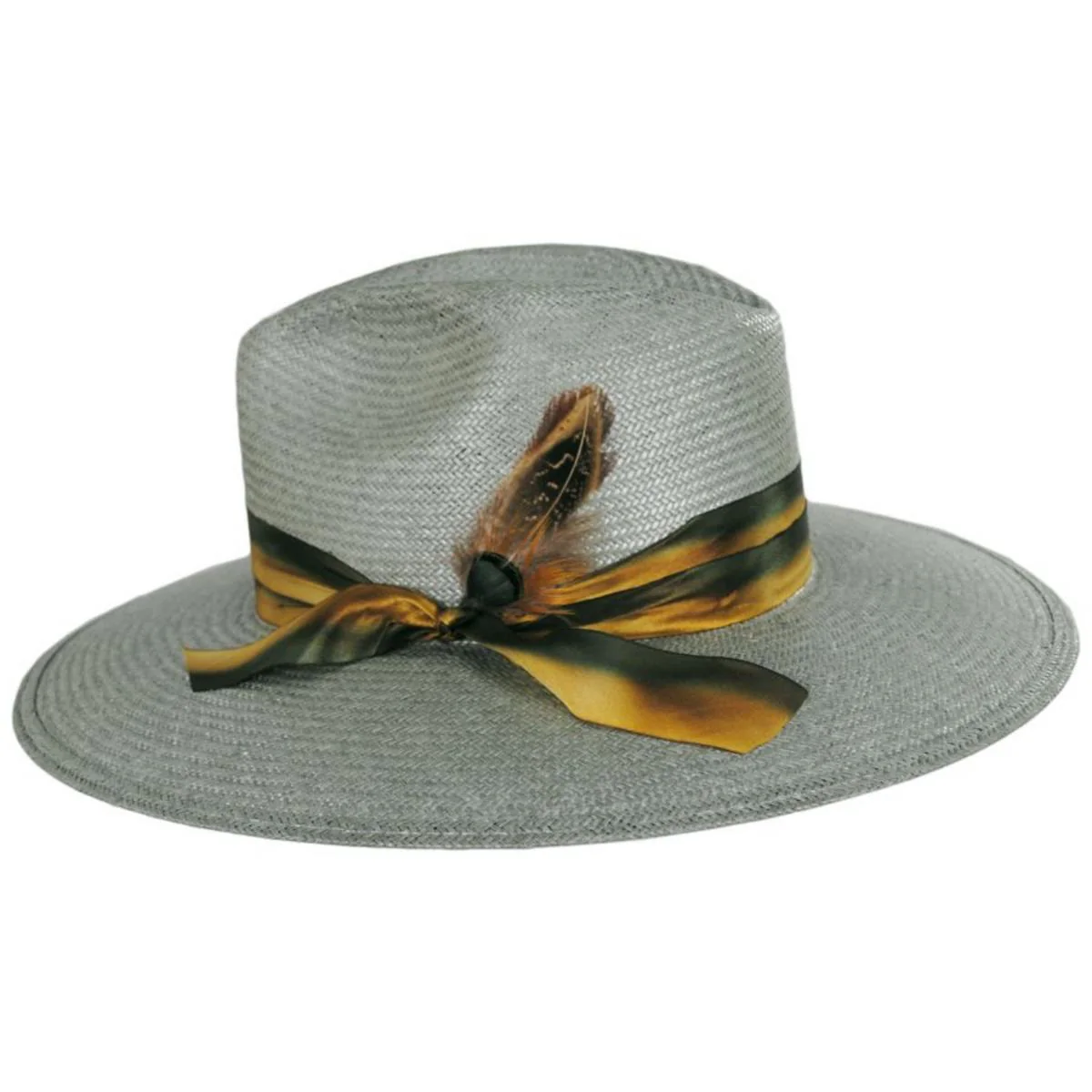 Caelus Shantung Straw Wide Brim Fedora Hat - Image 4