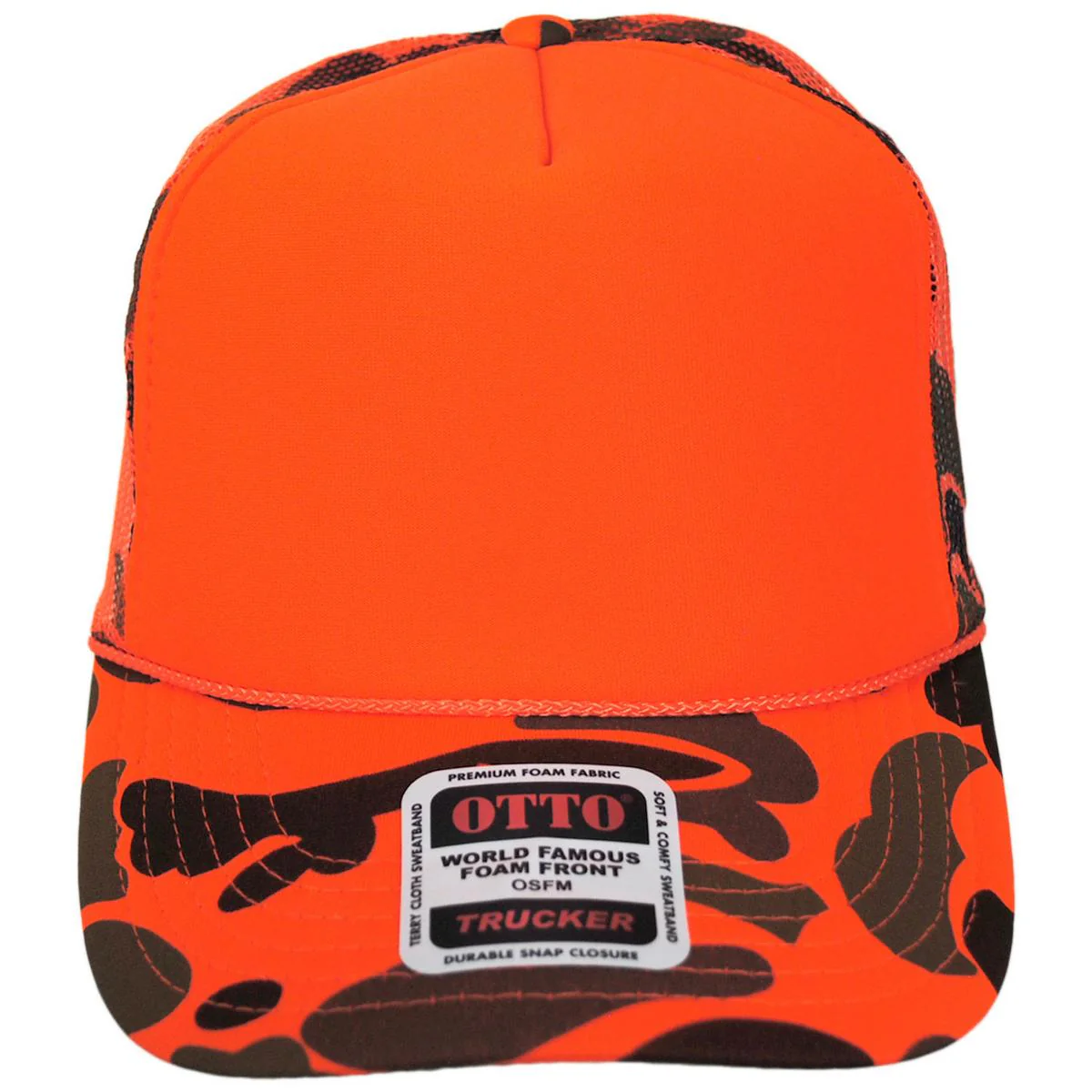 Camo Foam and Mesh Trucker Snapback Baseball Cap - Image 2