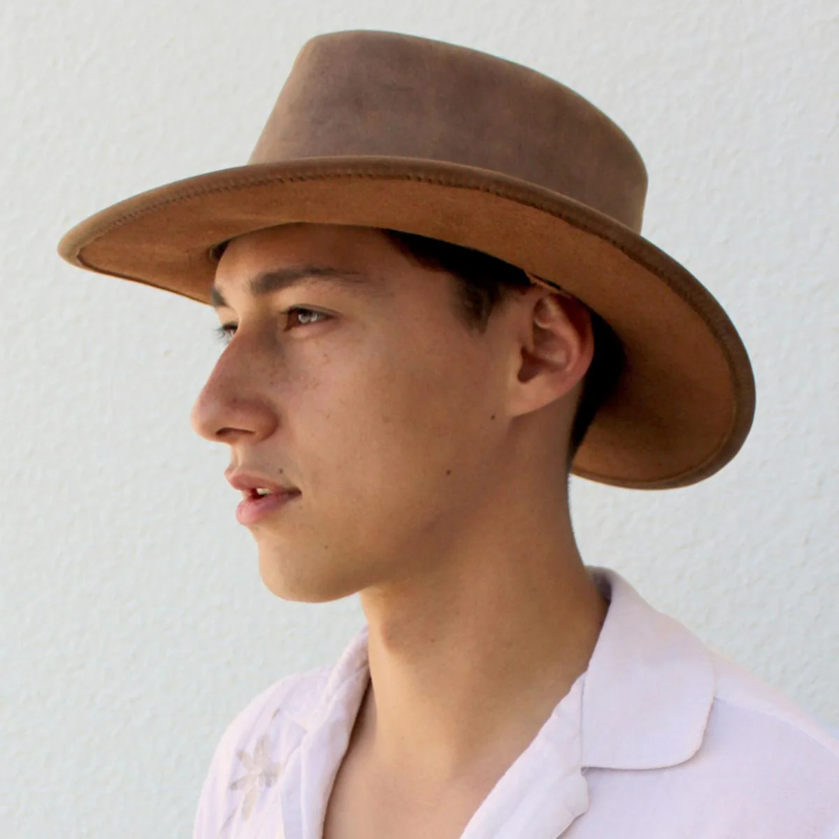 Crusher Leather Outback Hat - Copper