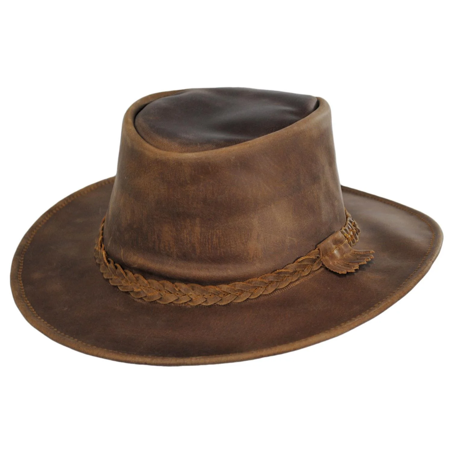 Crusher Leather Outback Hat - Copper - Image 6