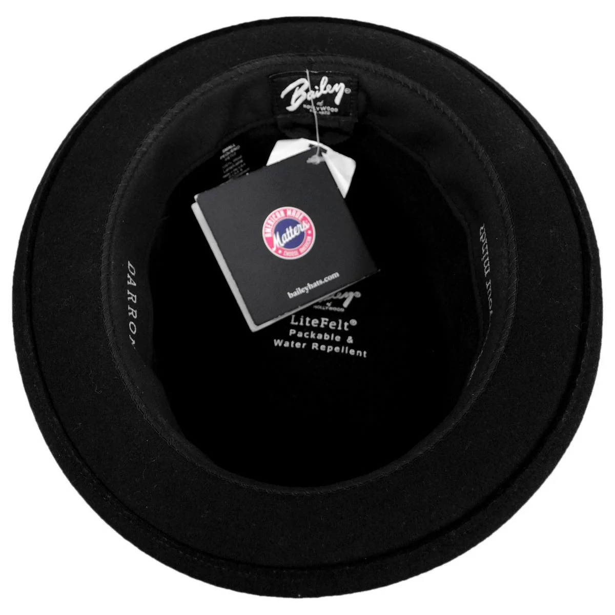 Darron Wool LiteFelt Pork Pie Hat - Black - Image 4