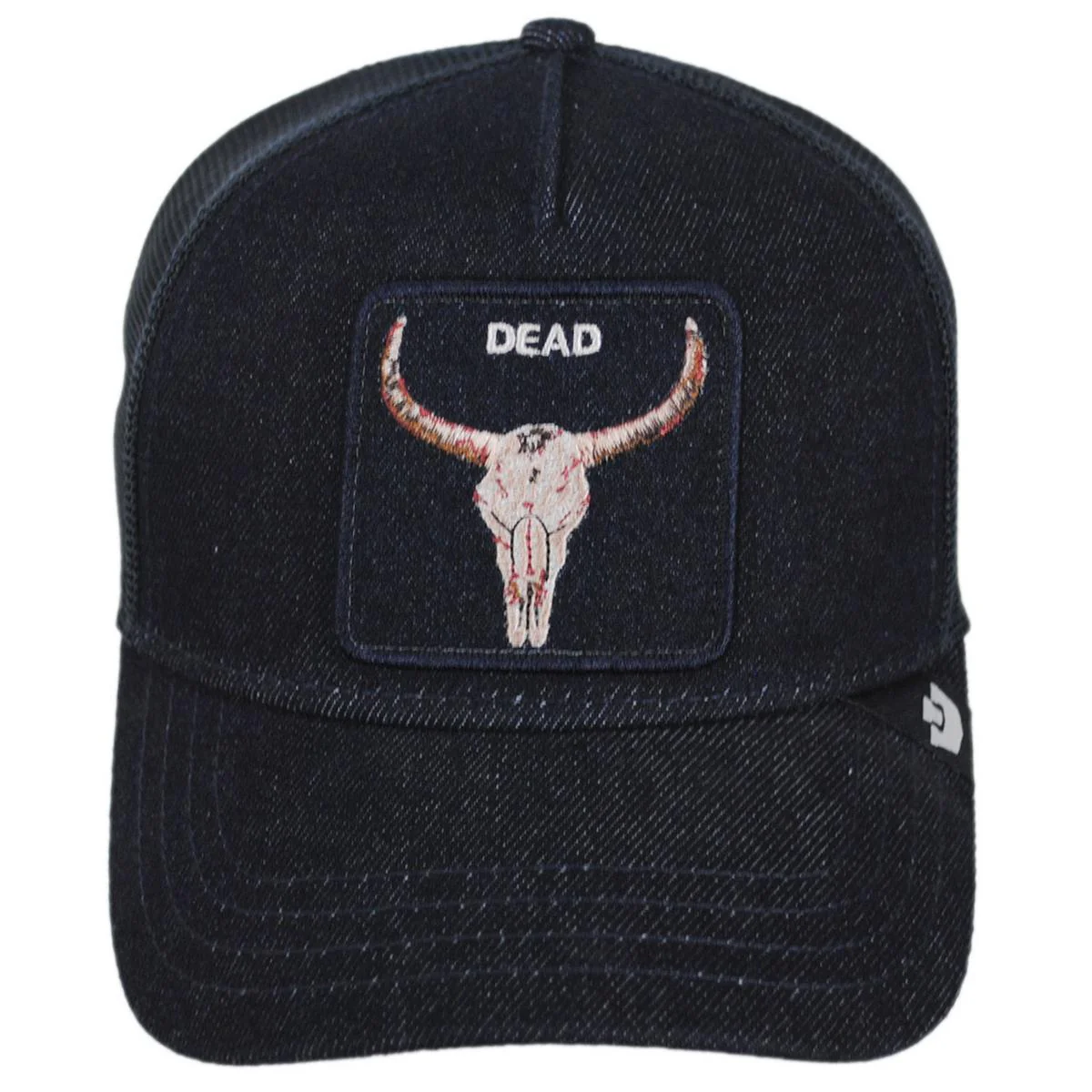 Dead Denim Mesh Trucker Snapback Baseball Cap - Image 3