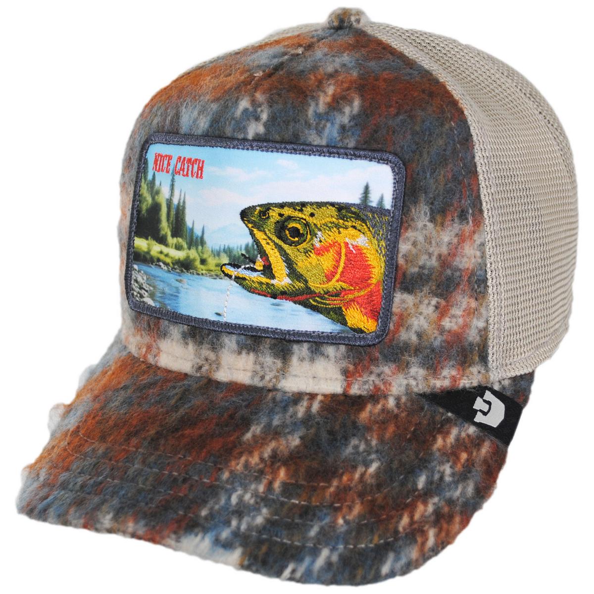 Down by the River Plaid Mesh Trucker Snapback Baseball Cap