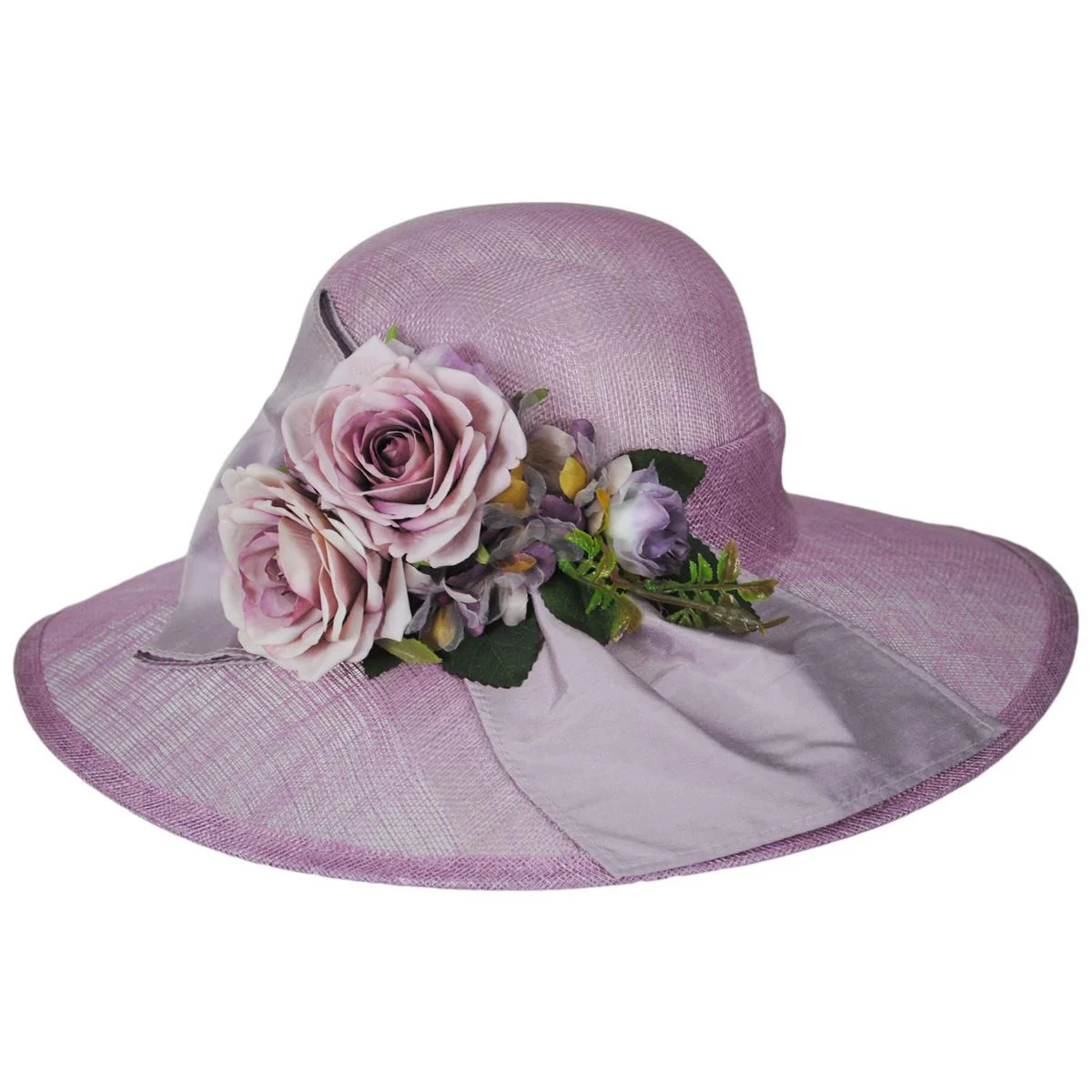 Dry Rose Sinamay Straw Dress Hat - Made to Order