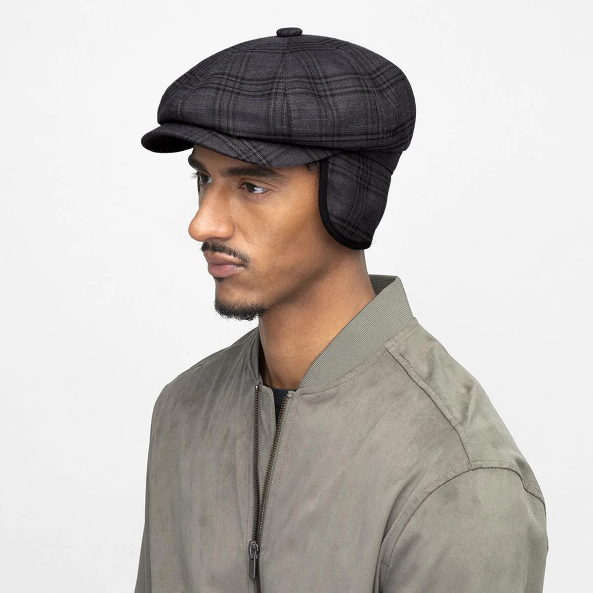 Eniry Plaid Earflap Newsboy Cap - Image 5