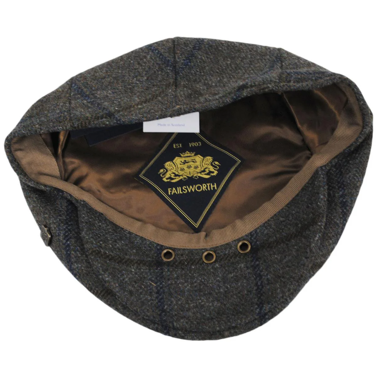 Gamekeeper Lovat Tweed Windowpane Plaid Ivy Cap - Image 4