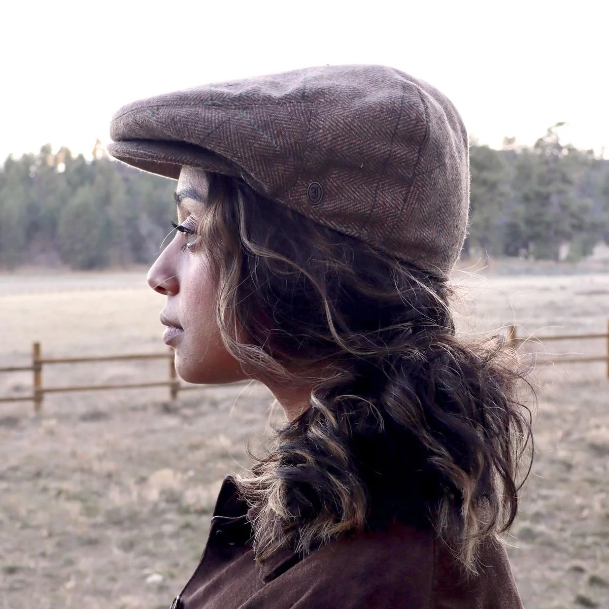 Gibson Herringbone Plaid Wool Blend Ivy Cap - Image 3