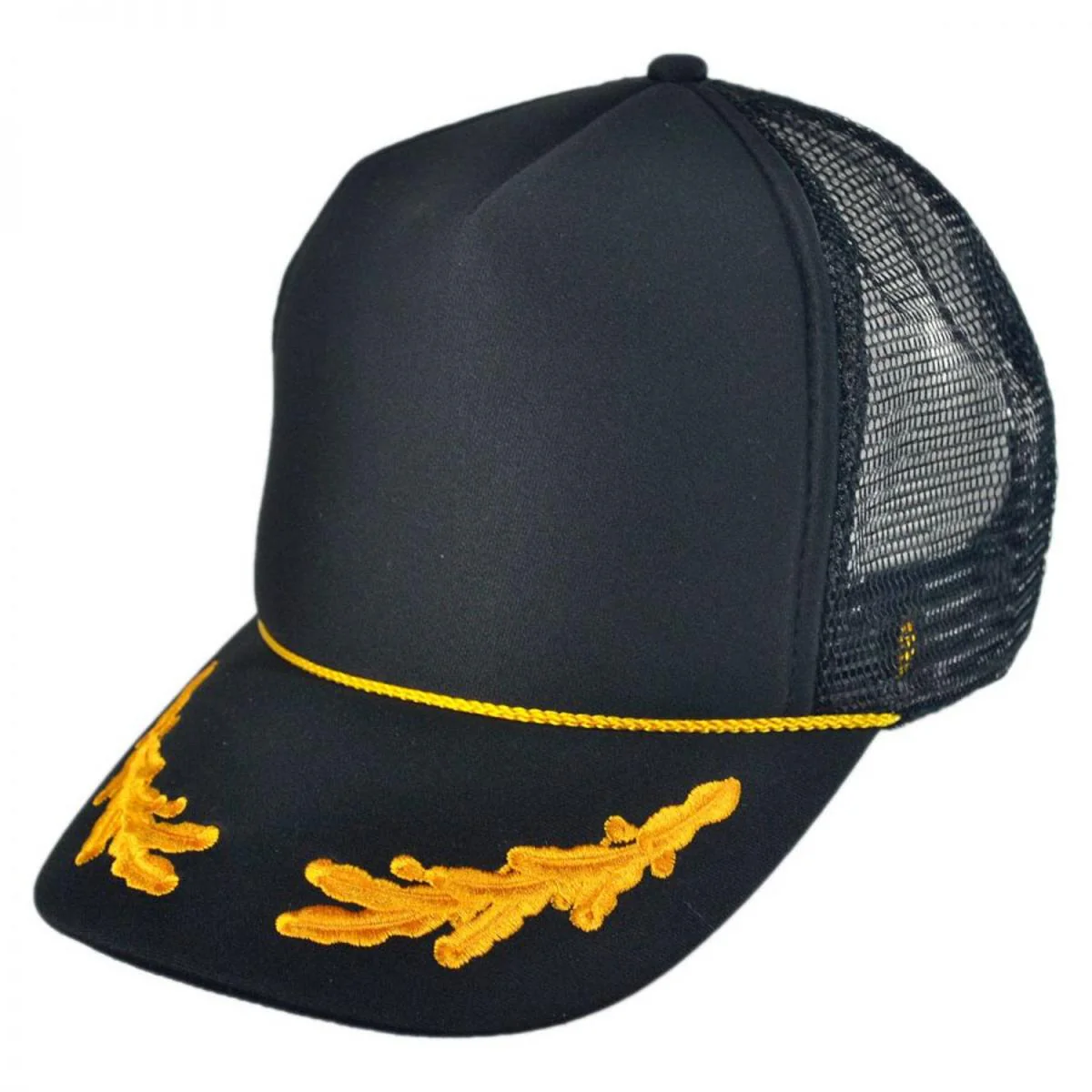 Gold Leaves Mesh Trucker Snapback Baseball Cap