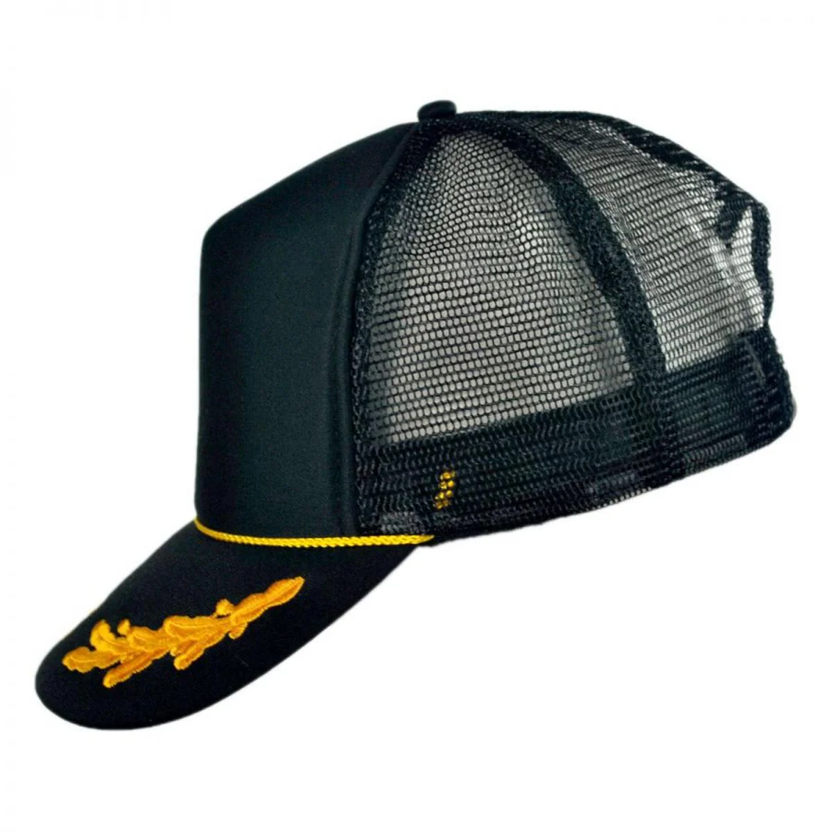 Gold Leaves Mesh Trucker Snapback Baseball Cap - Image 3