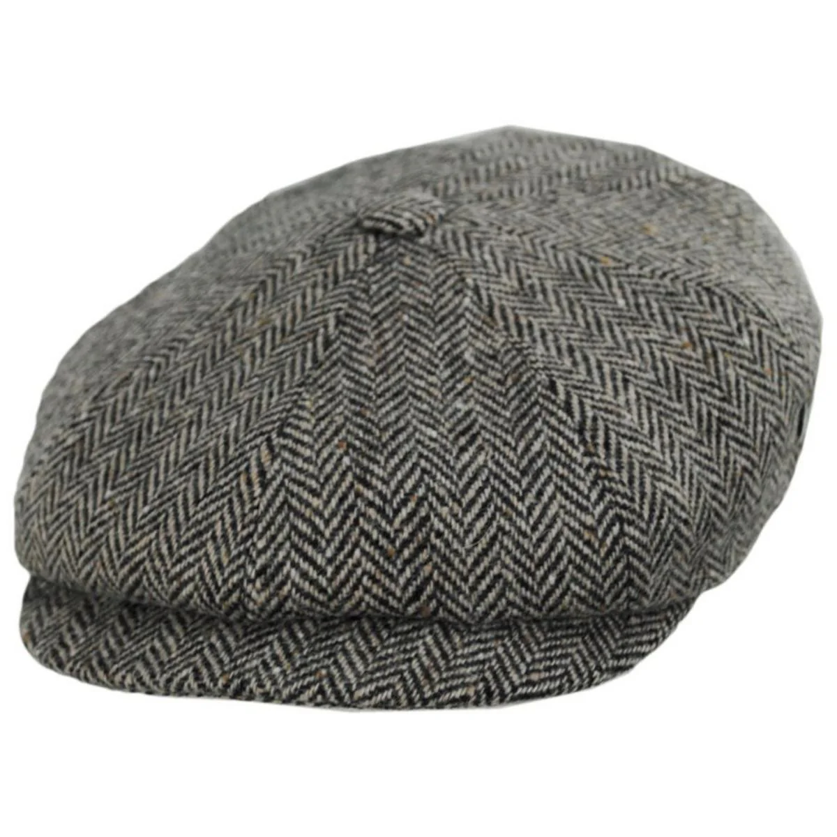 Herringbone Donegal Tweed Wool Newsboy Cap - Image 5