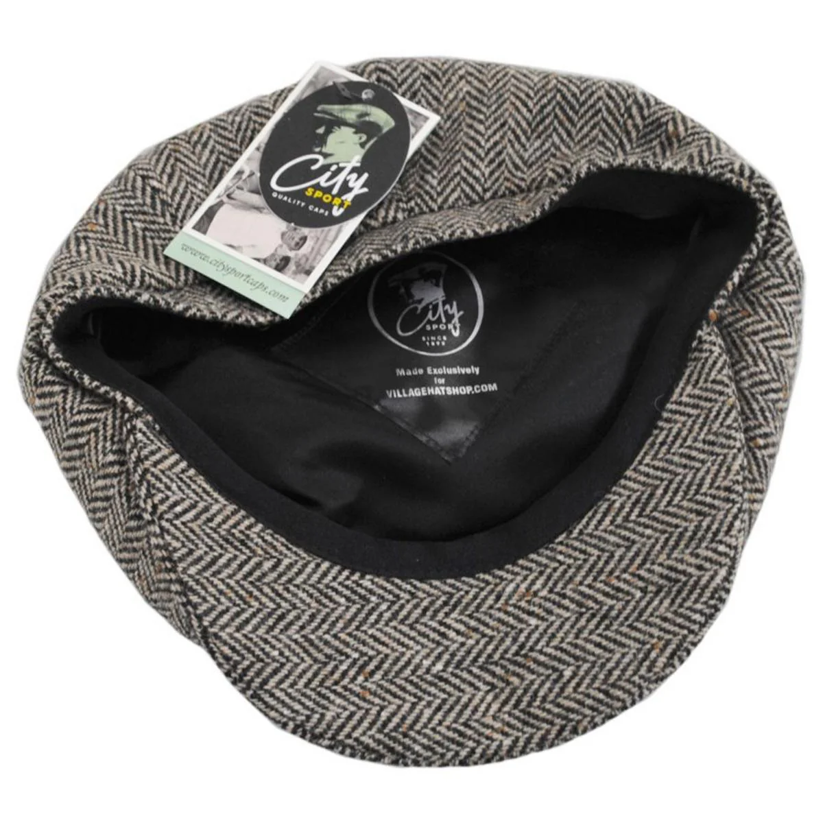 Herringbone Donegal Tweed Wool Newsboy Cap - Image 8