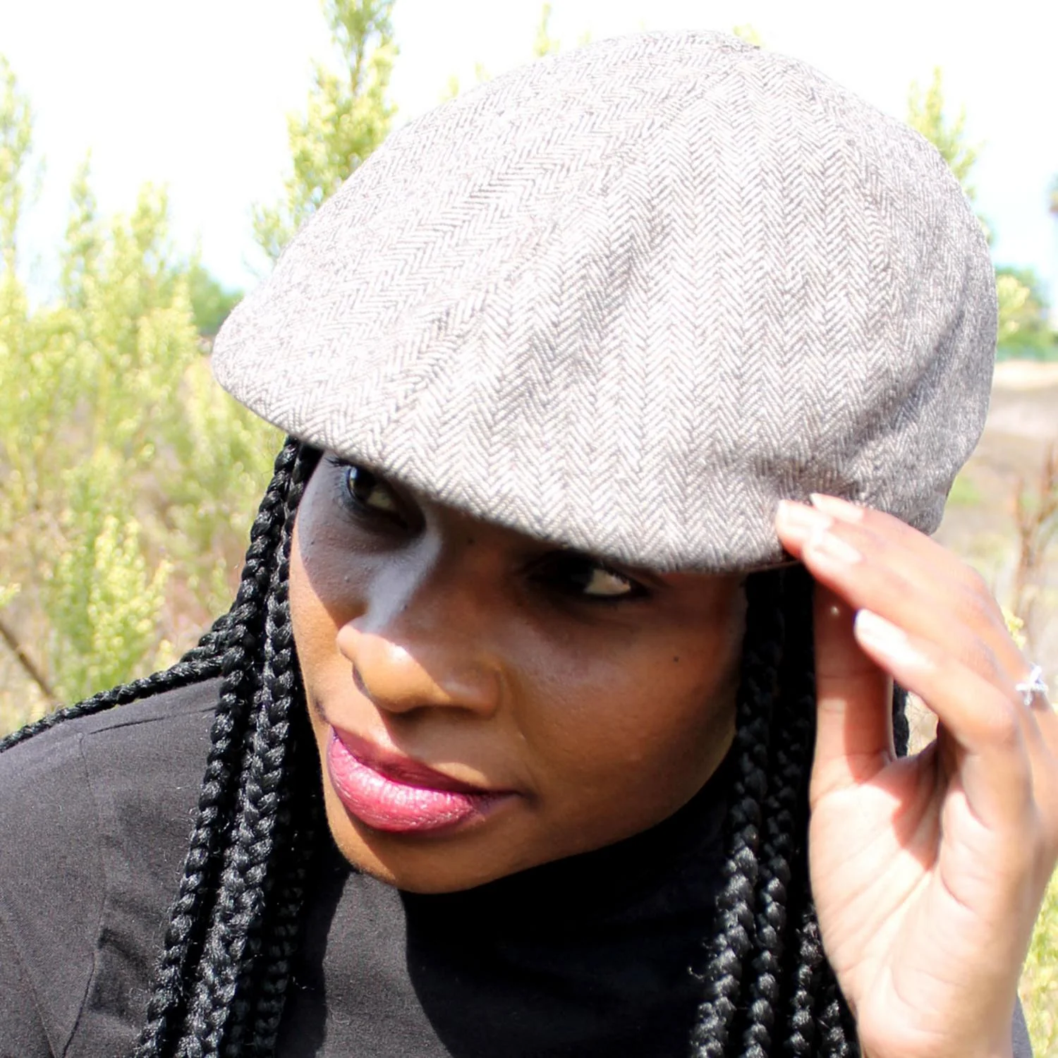 Herringbone Wool Blend Duckbill Ivy Cap - Image 4