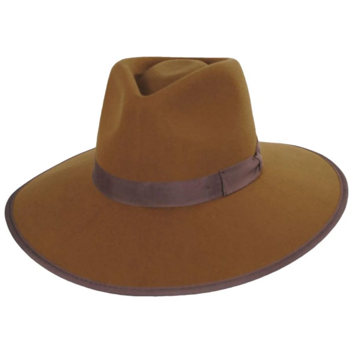 Jo Wool Felt Rancher Fedora Hat - Brass - FINAL SALE