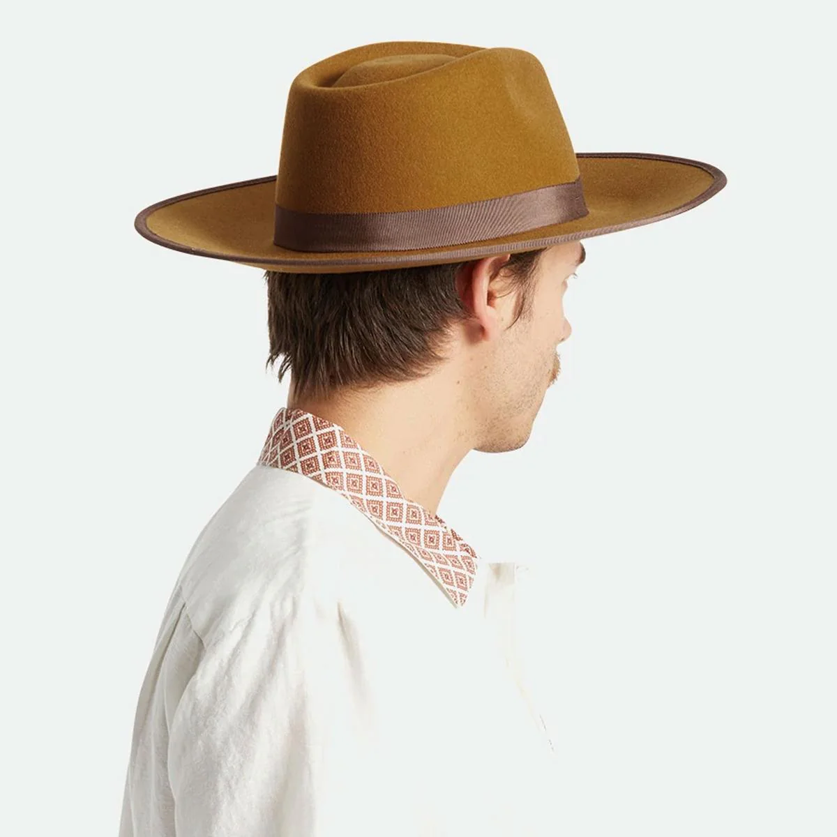 Jo Wool Felt Rancher Fedora Hat - Brass - FINAL SALE - Image 2