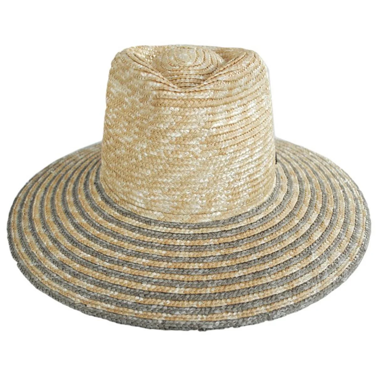 Joanna Festival Wheat Straw Fedora Hat - Dark Earth/Honey & Honey/Sand - Image 2