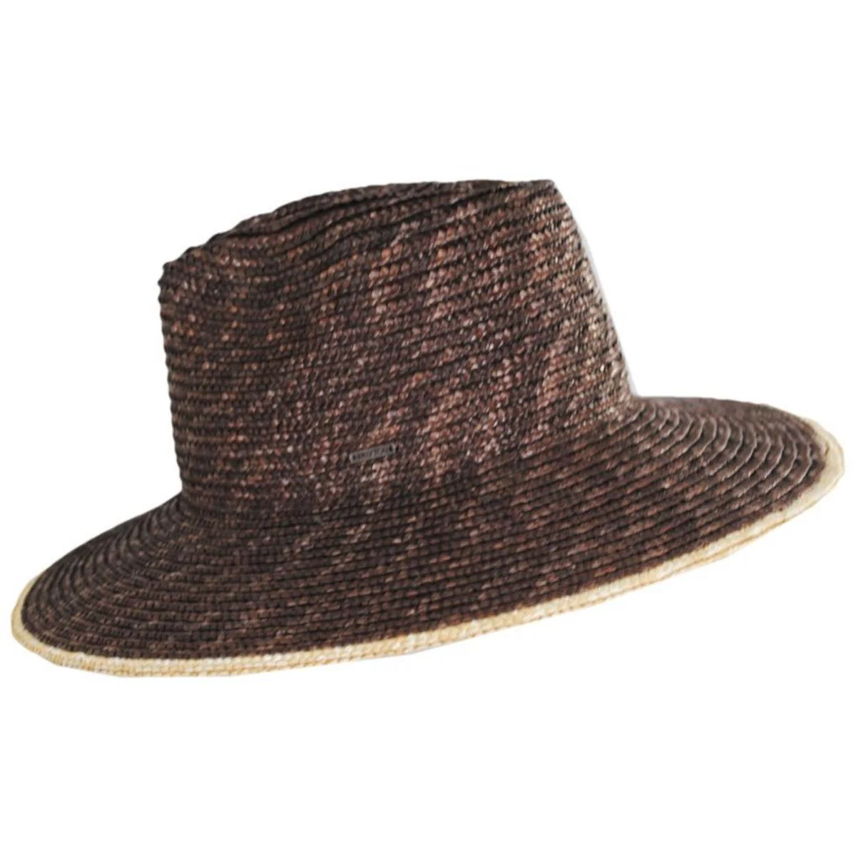 Joanna Festival Wheat Straw Fedora Hat - Dark Earth/Honey & Honey/Sand - Image 8