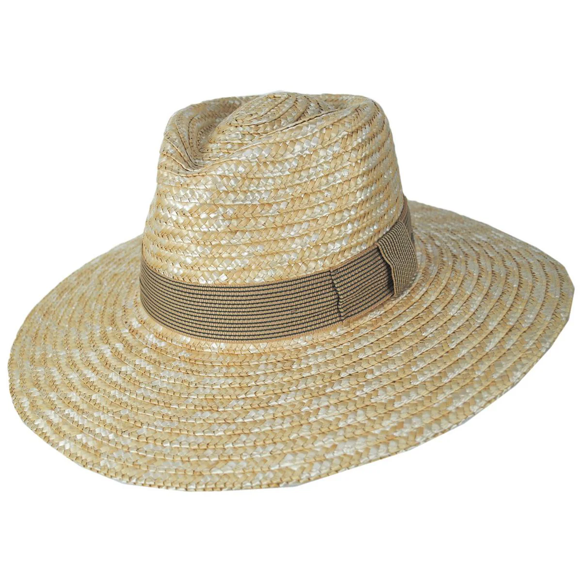 Joanna Wheat Straw Fedora Hat - Honey/Mojave/Black