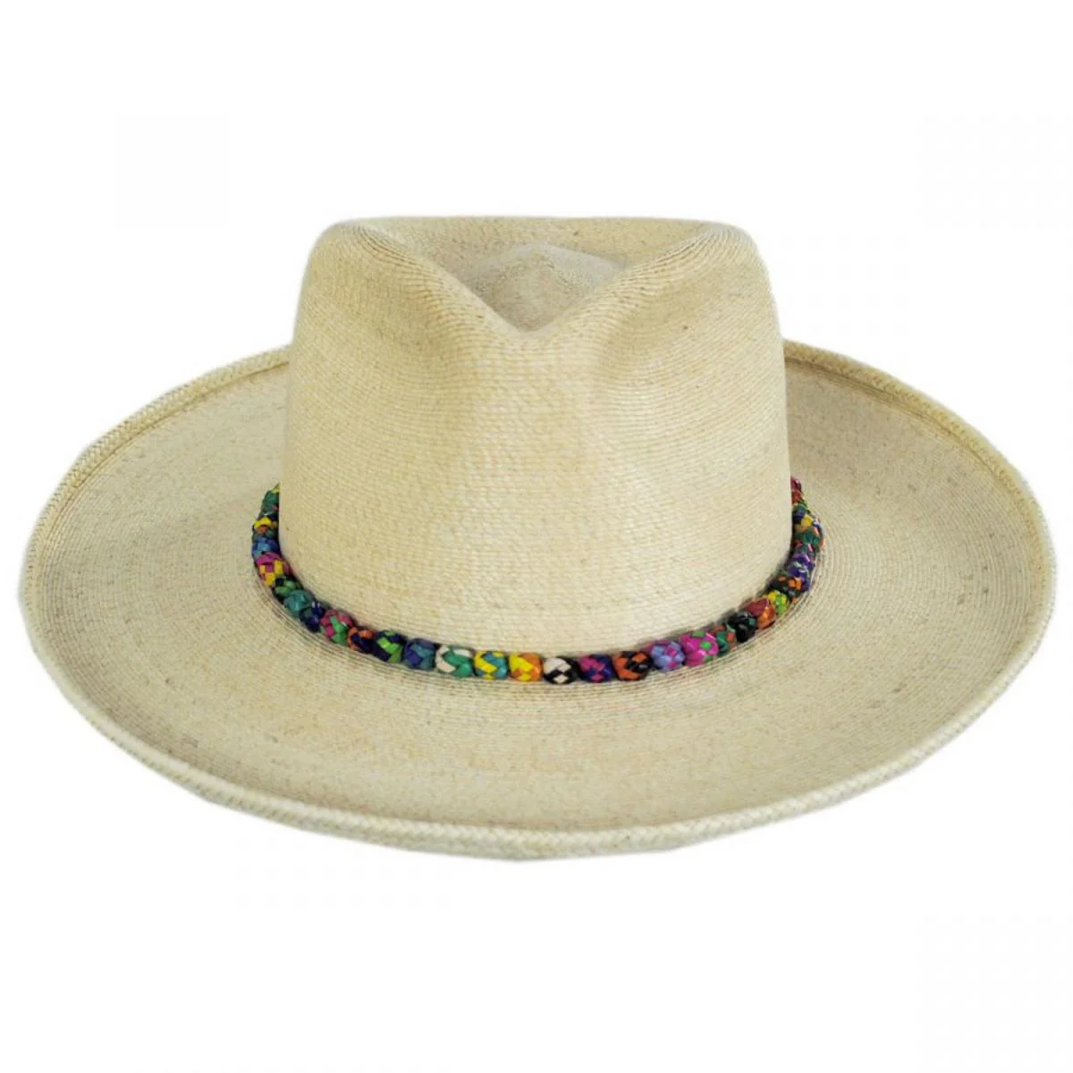 Justicia Palm Leaf Straw Fedora Hat - Image 2
