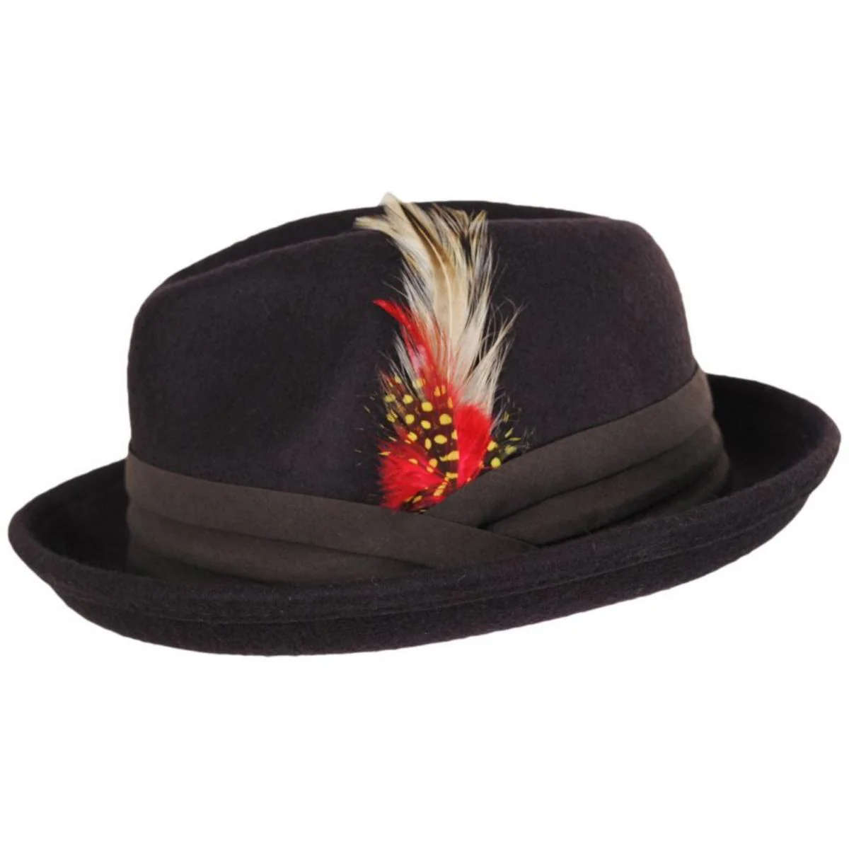 Kid's Blues Crushable Wool Felt Trilby Fedora Hat - Image 7