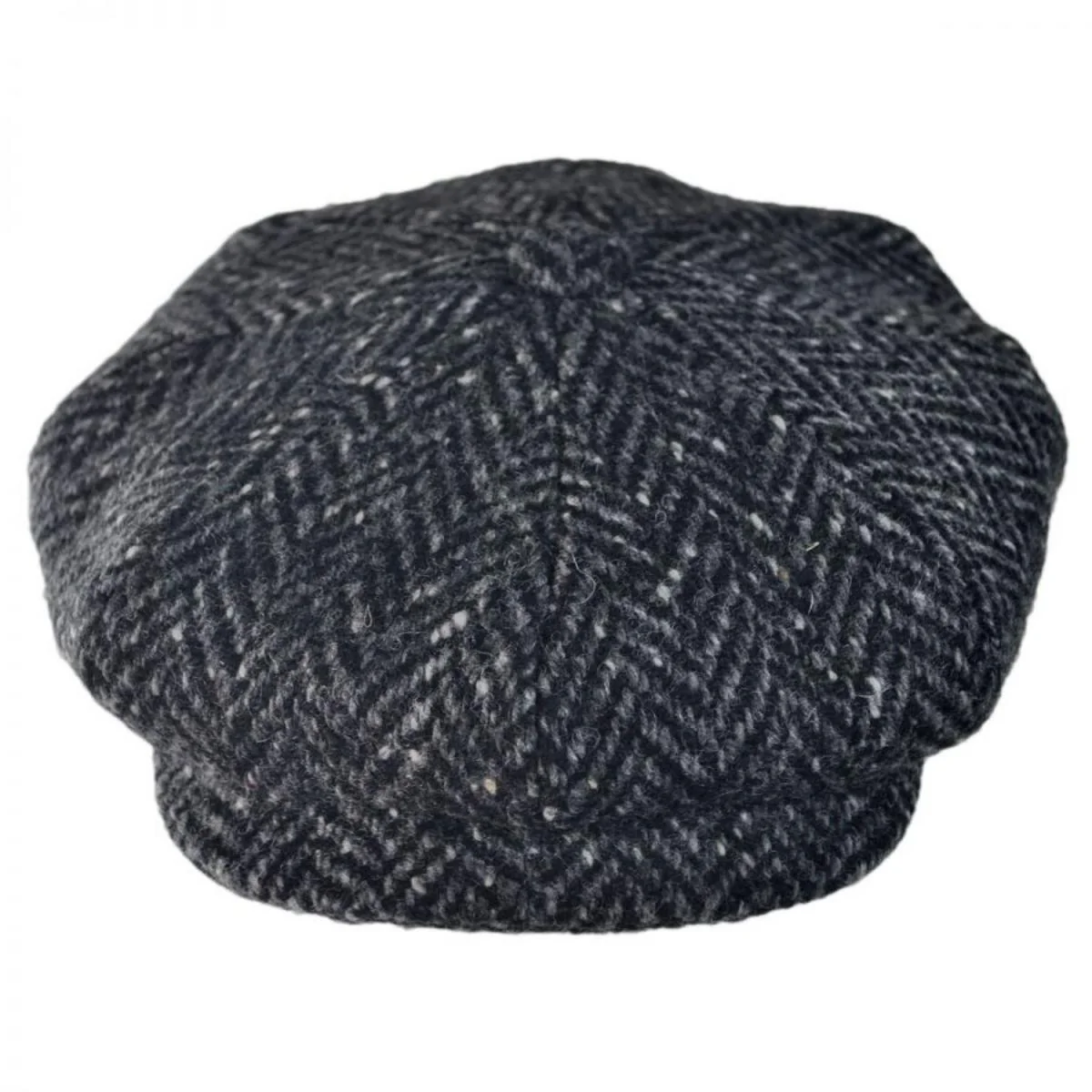 Large Herringbone Donegal Tweed Wool Newsboy Cap - Image 2