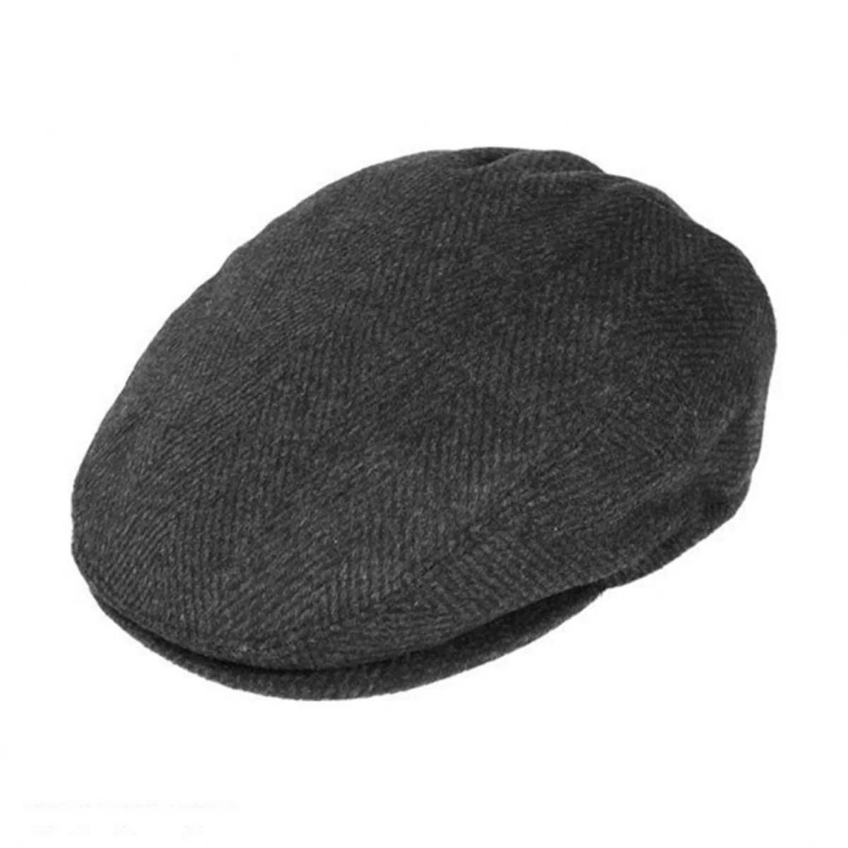 Large Herringbone Wool Blend Ivy Cap