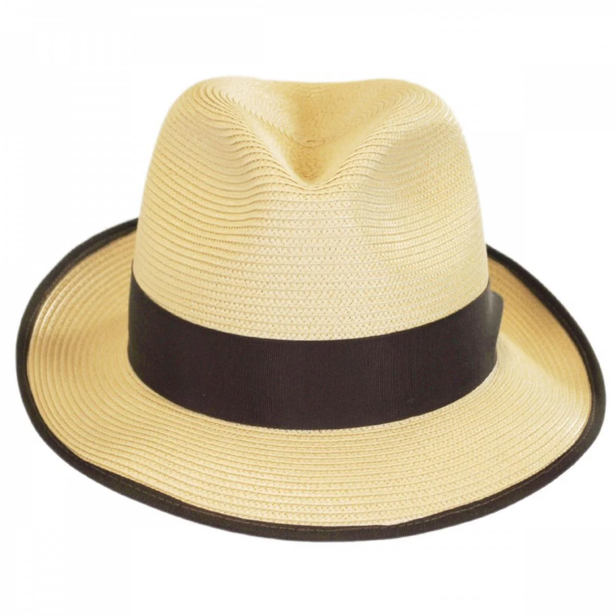Latte Florentine Milan Straw Fedora Hat - Image 2