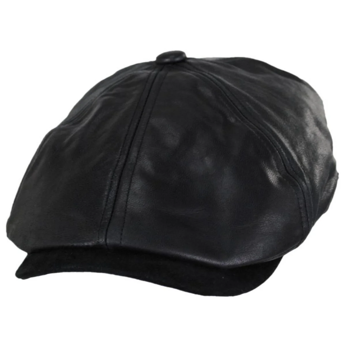 Leather Suede Newsboy Cap - Image 7