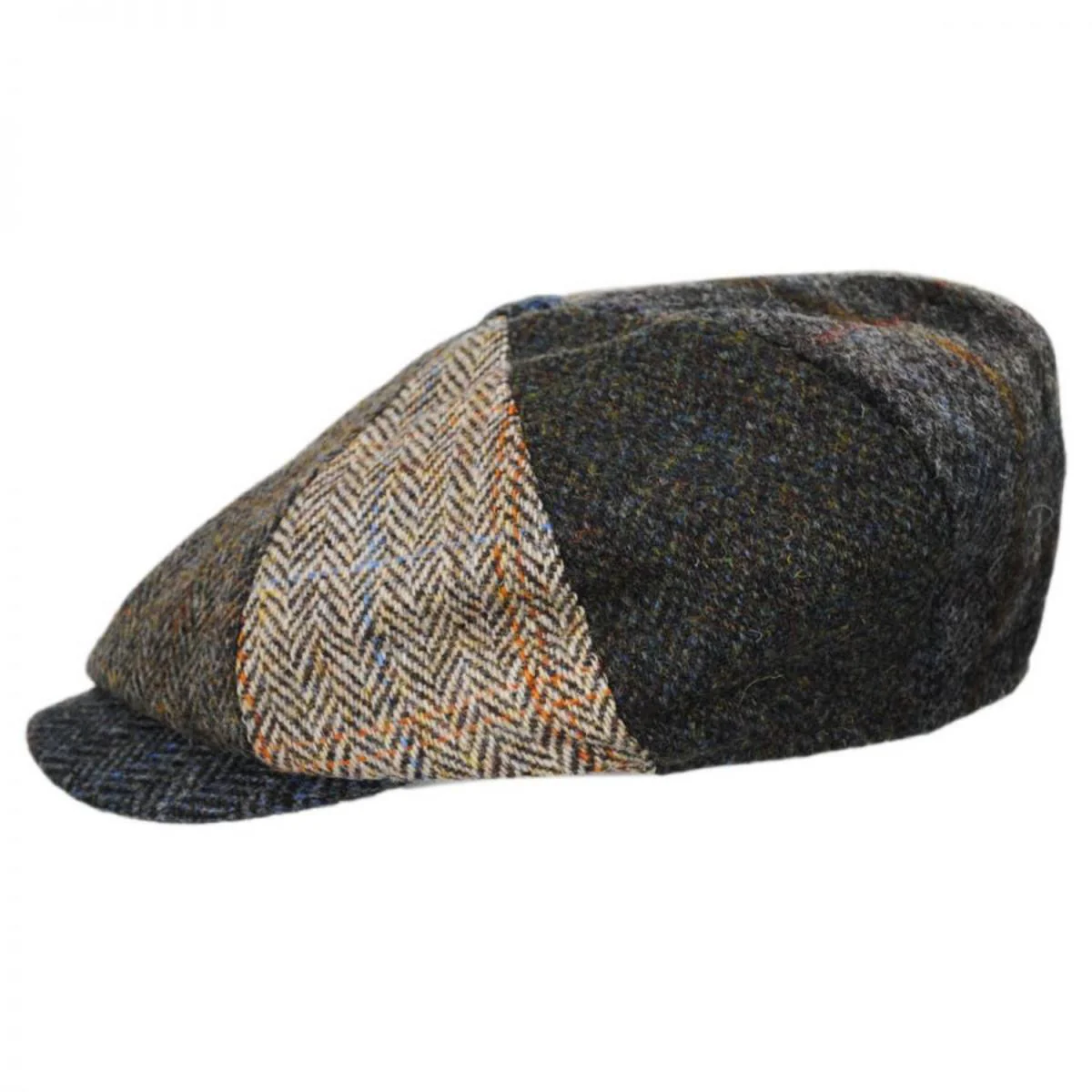 Lewis Harris Tweed Multi Wool Newsboy Cap - Image 3