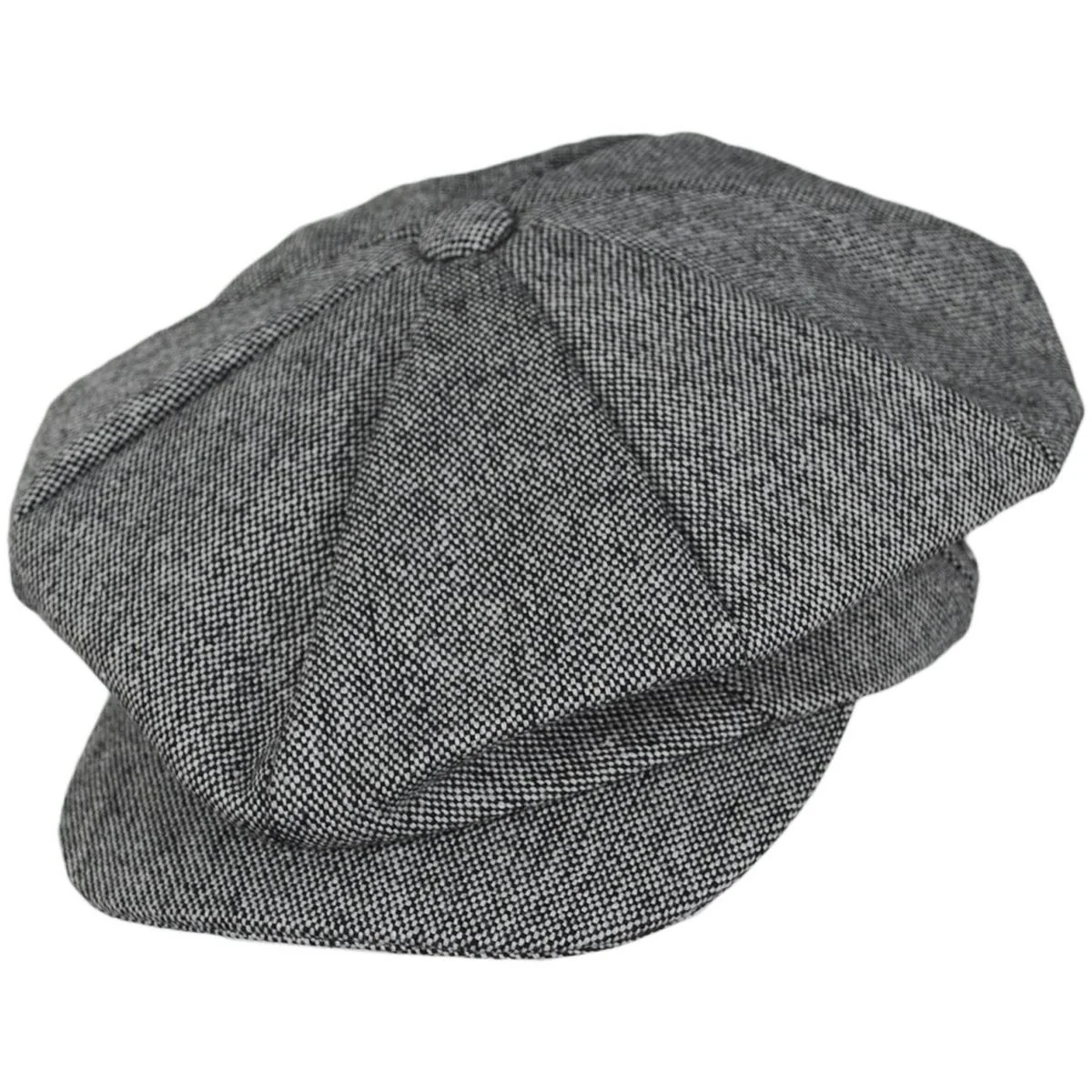 Marl Tweed Wool Blend Big Apple Cap