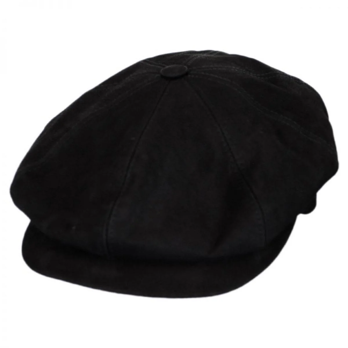 Matte Nappa Leather Newsboy Cap - Image 5