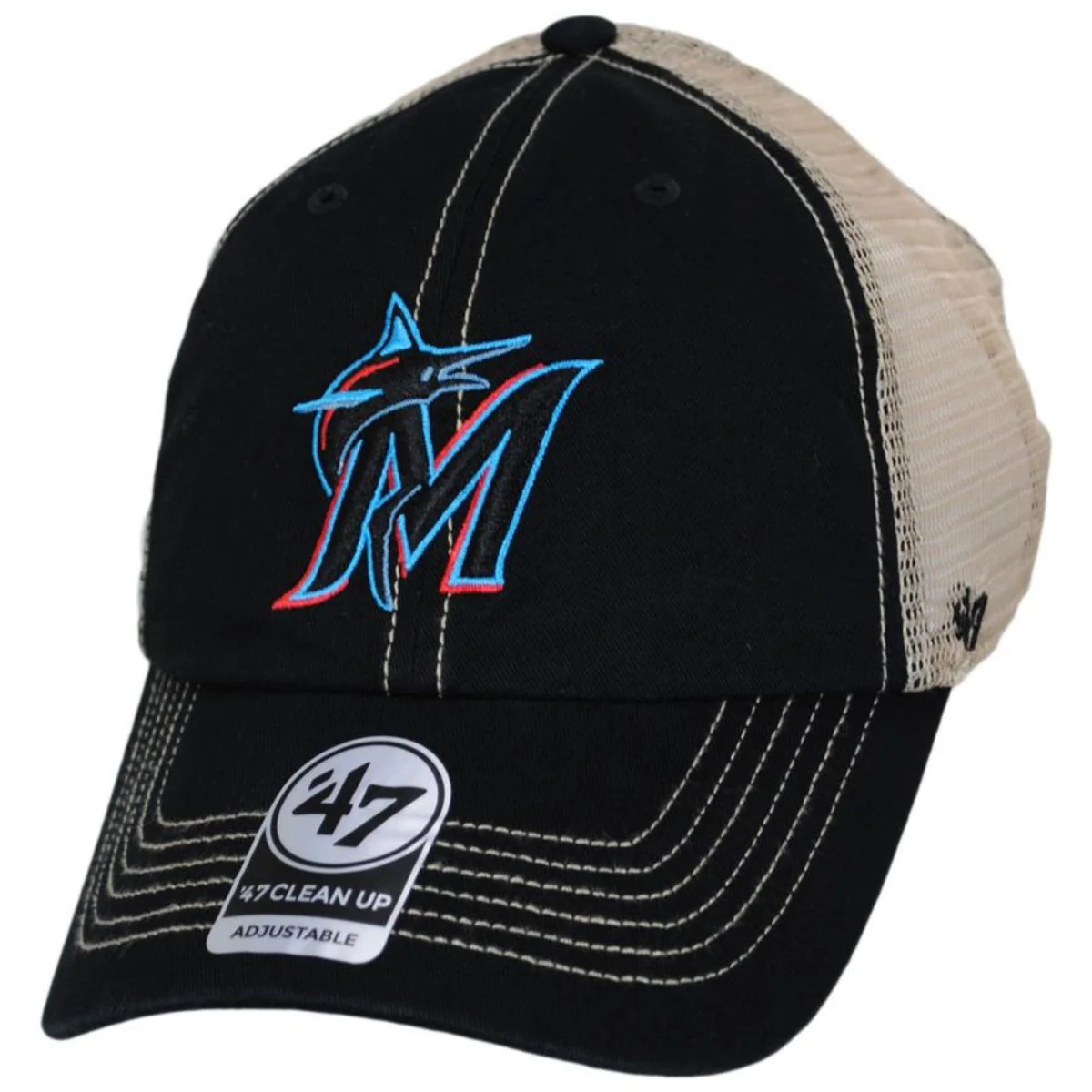 Miami Marlins Trawler 47 Mesh Clean Up Baseball Cap
