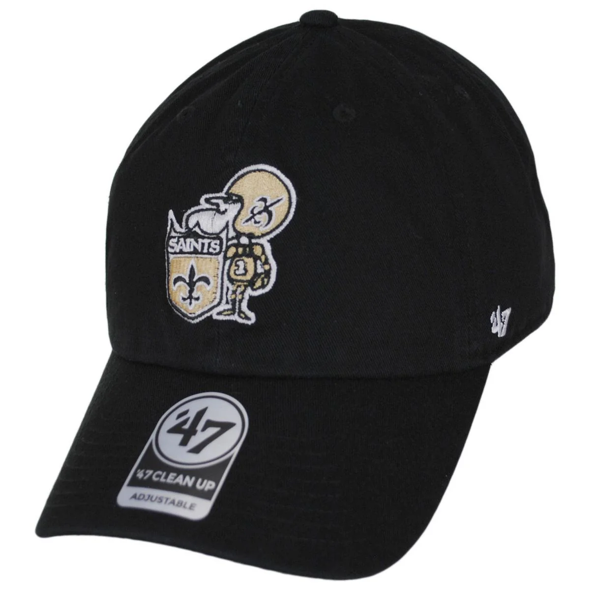 New Orleans Saints NFL Clean Up Strapback Baseball Cap Dad Hat - Image 5