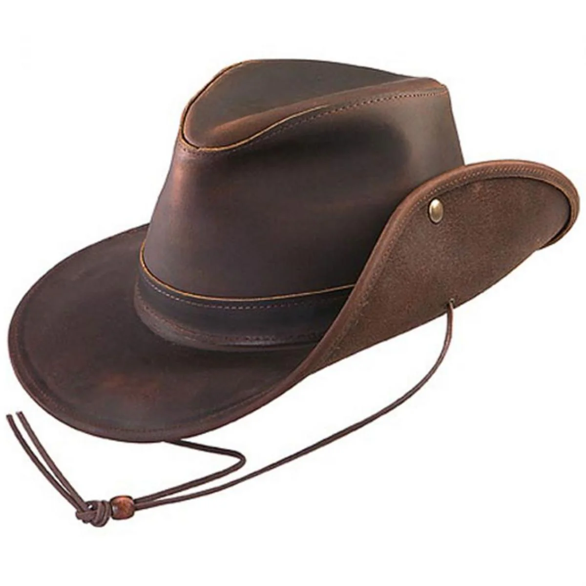 Oiled Leather Aussie Fedora Hat - Image 6