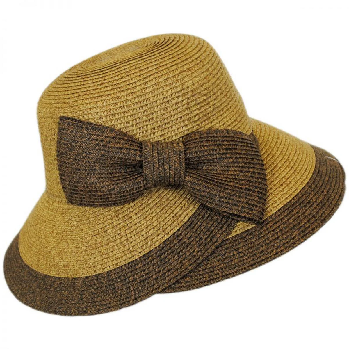 Overlap Brim and Bow Toyo Straw Sun Hat - Image 3