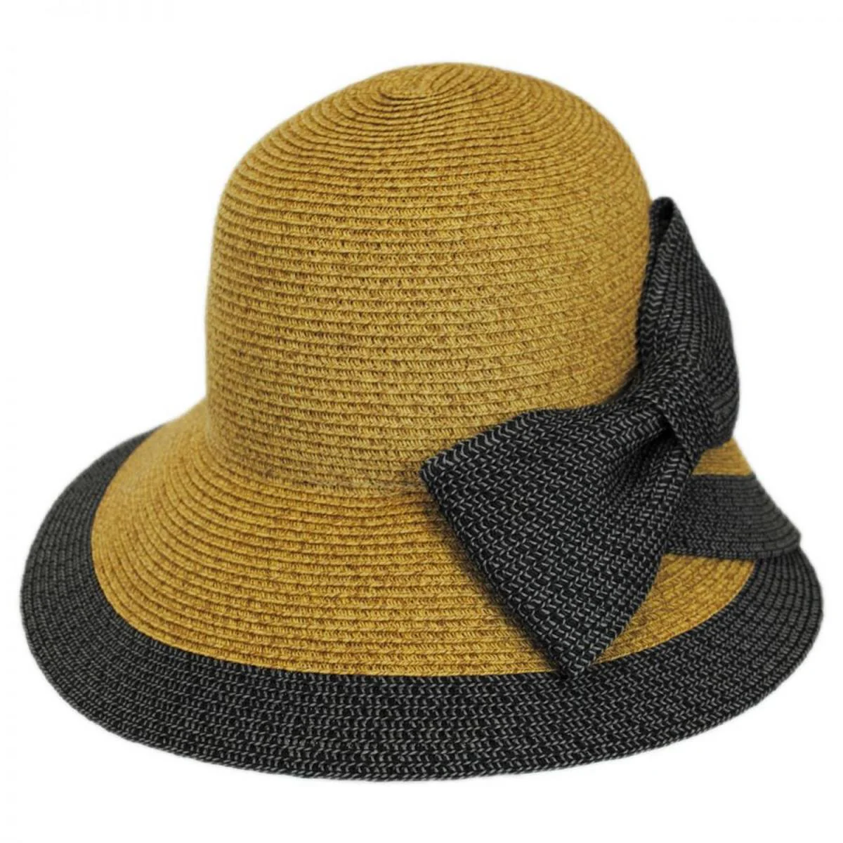 Overlap Brim and Bow Toyo Straw Sun Hat - Image 5