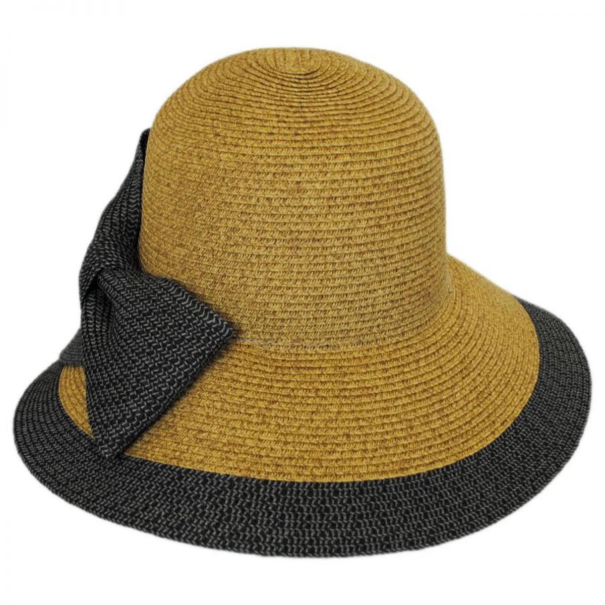Overlap Brim and Bow Toyo Straw Sun Hat - Image 6