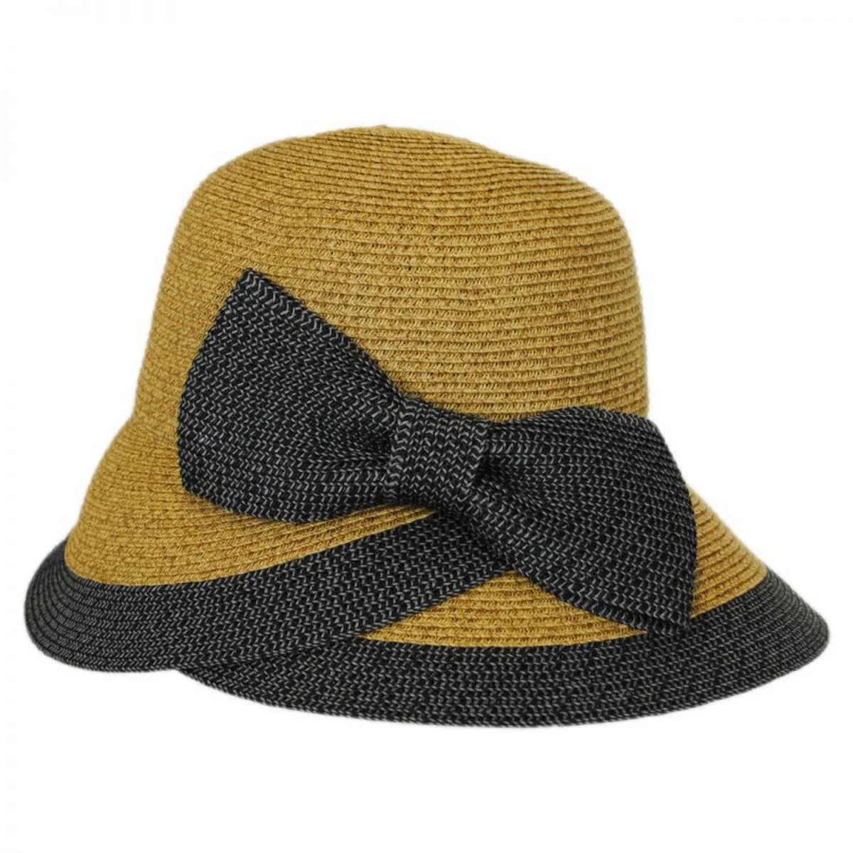 Overlap Brim and Bow Toyo Straw Sun Hat - Image 7