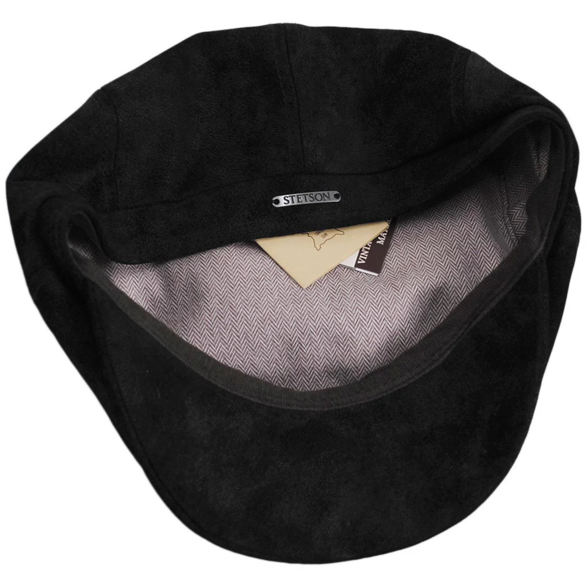 Pigskin Distressed Leather Newsboy Cap - Image 4