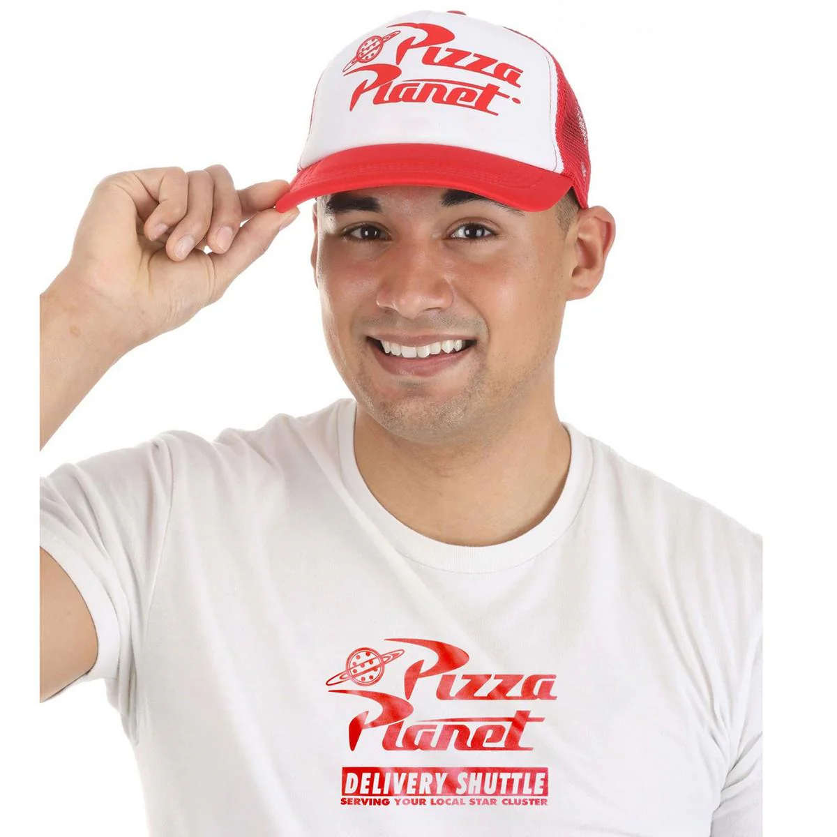 Pizza Planet Foam Mesh Trucker Snapback Baseball Cap & T-Shirt Kit - Image 2