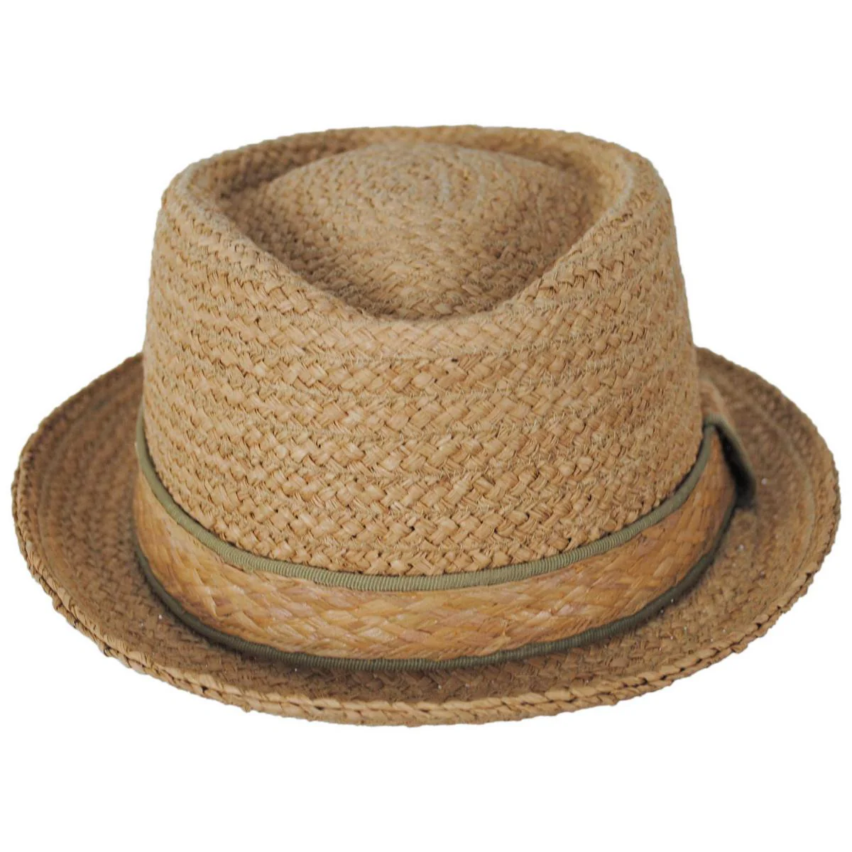 Raffia Straw Diamond Crown Fedora Hat - Image 4